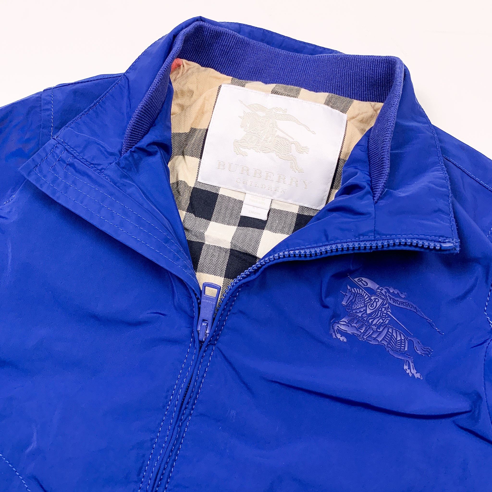 Burberry Children Bomber Collar Blue Zip-Up Jacket (6Y) – Double Take