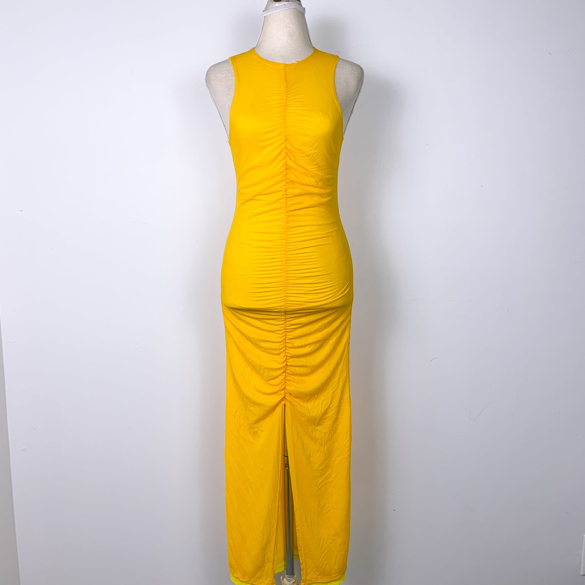 simon miller mesh dress Simon Miller Mesh Yellow/Orange Dress (X-Small) – Double Take