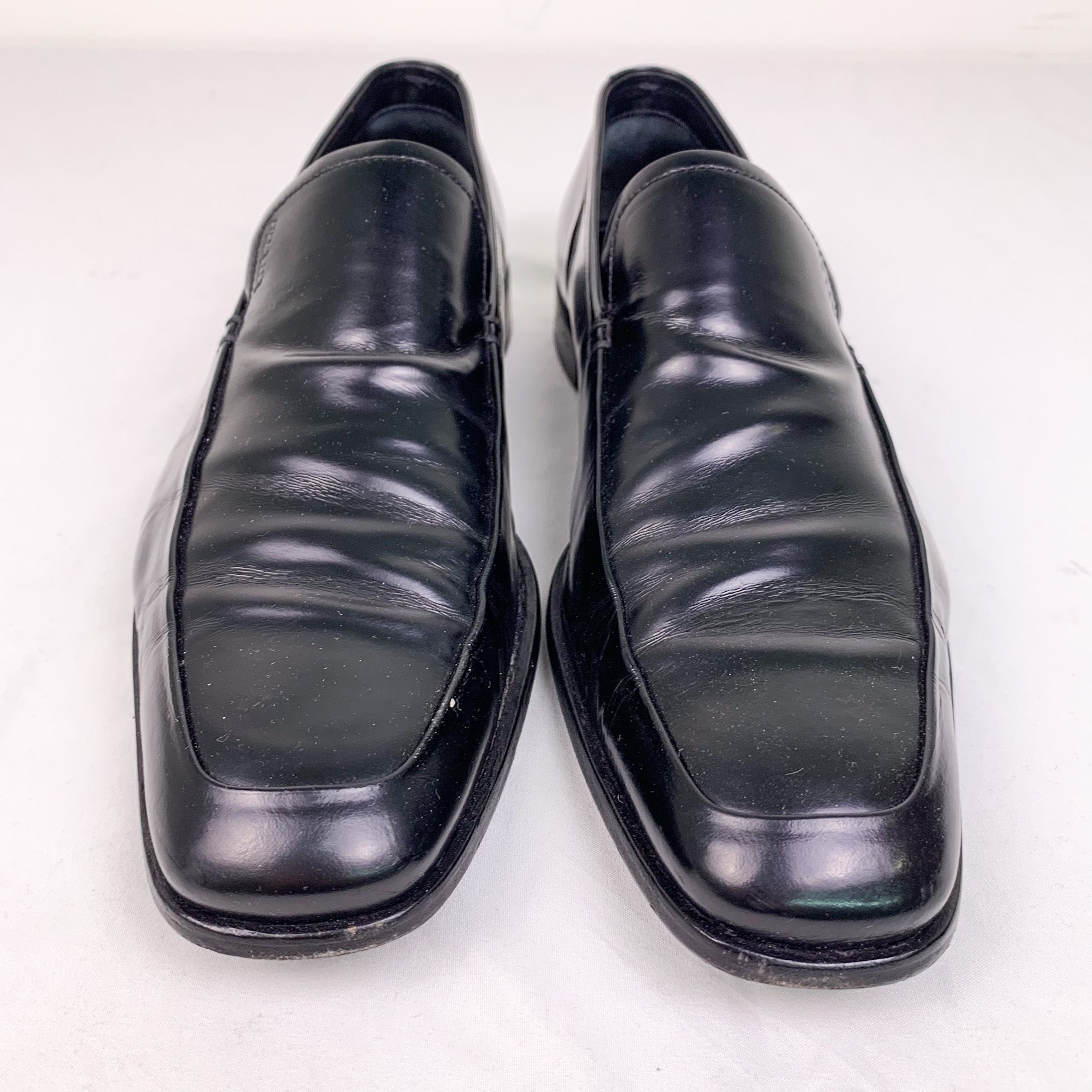 Prada Square Toe Leather Slip-On Loafers (9) – Double Take