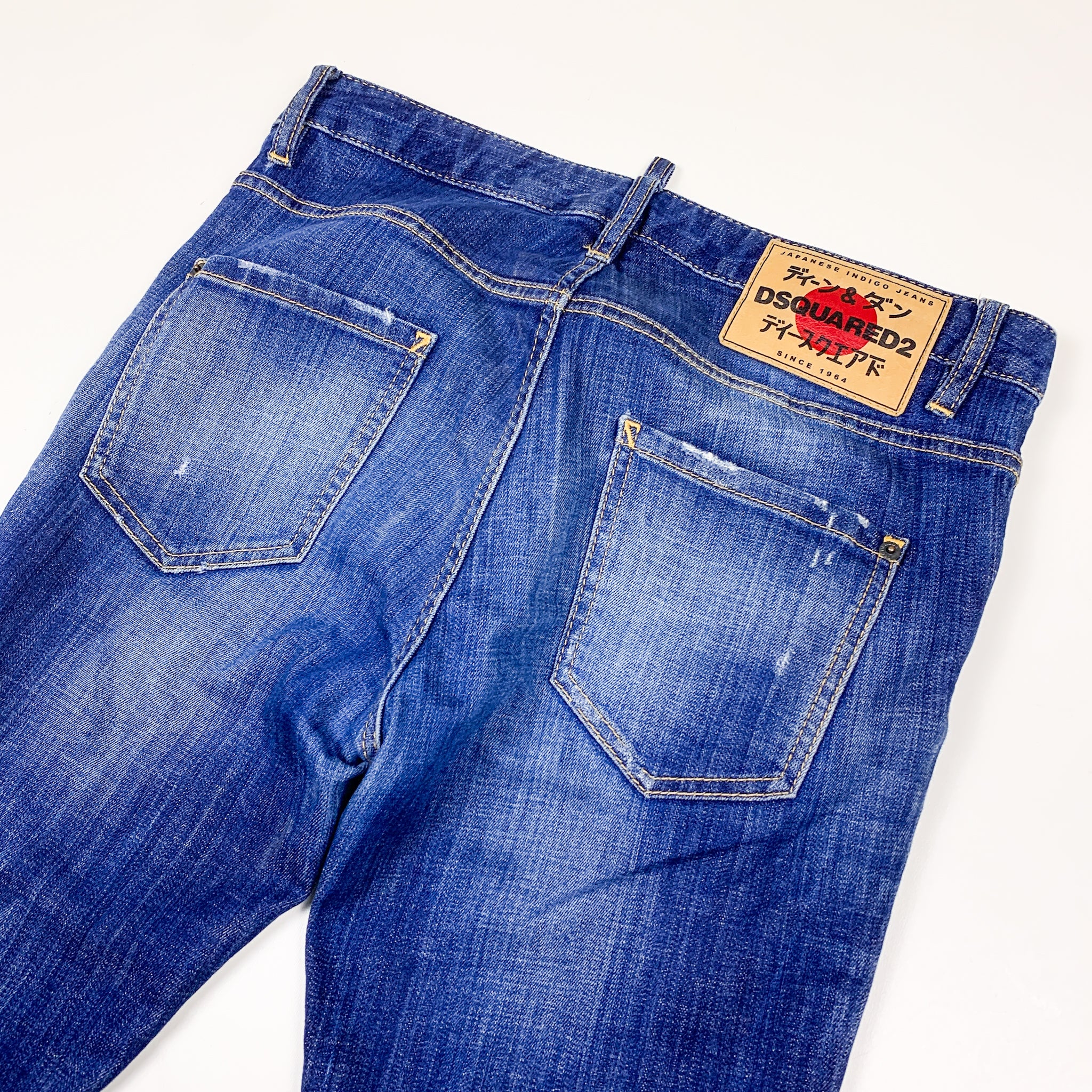 デニム・ジーパン Dsquared2 Blue Faded Ripped Jeans Dsquared2 Blue Distressed Jeans – Double Take