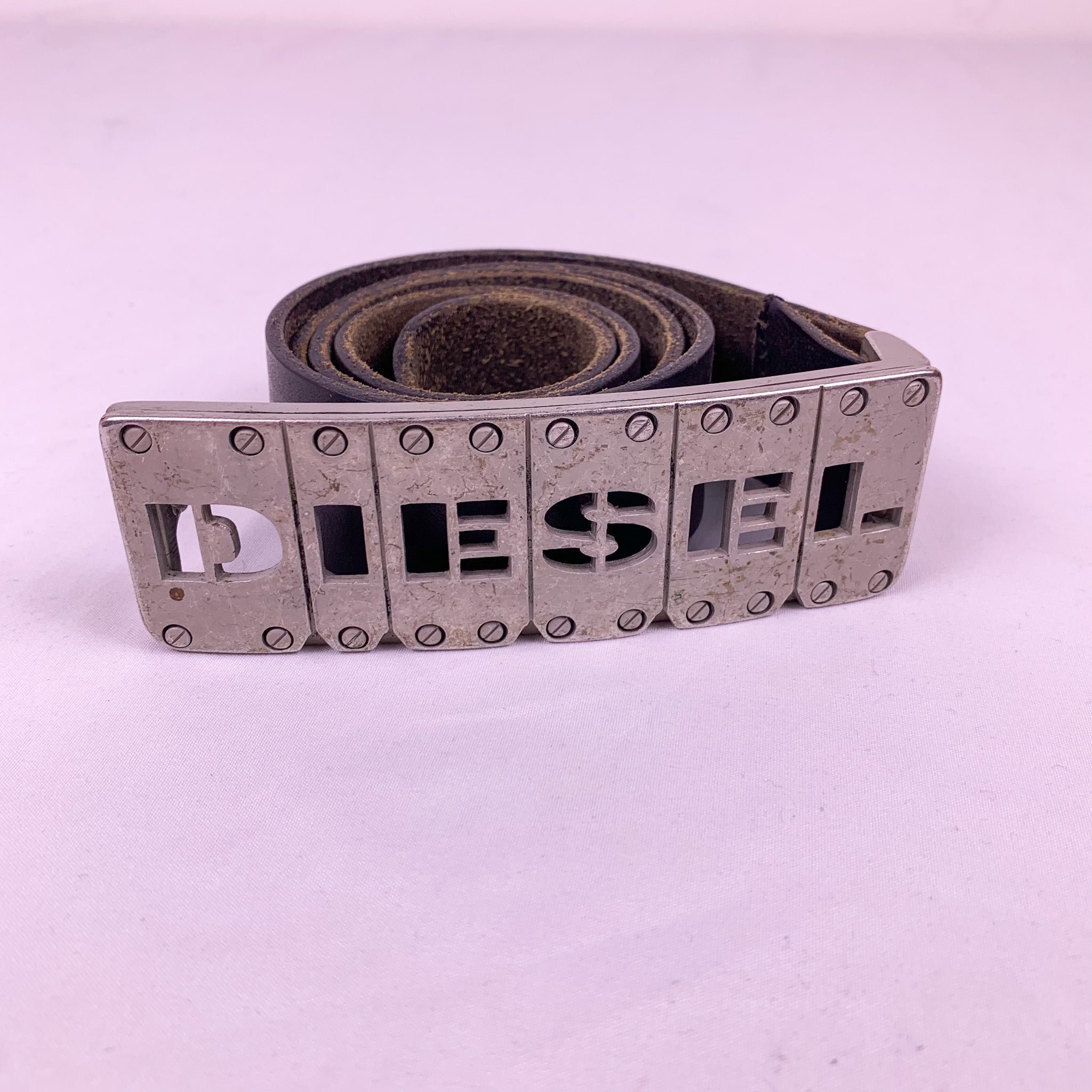 Diesel Vintage Belt With Spellout Buckle – Double Take