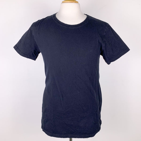 Balmain Distressed Collar/Hem Black Tee Shirt (X-Large) – Double Take