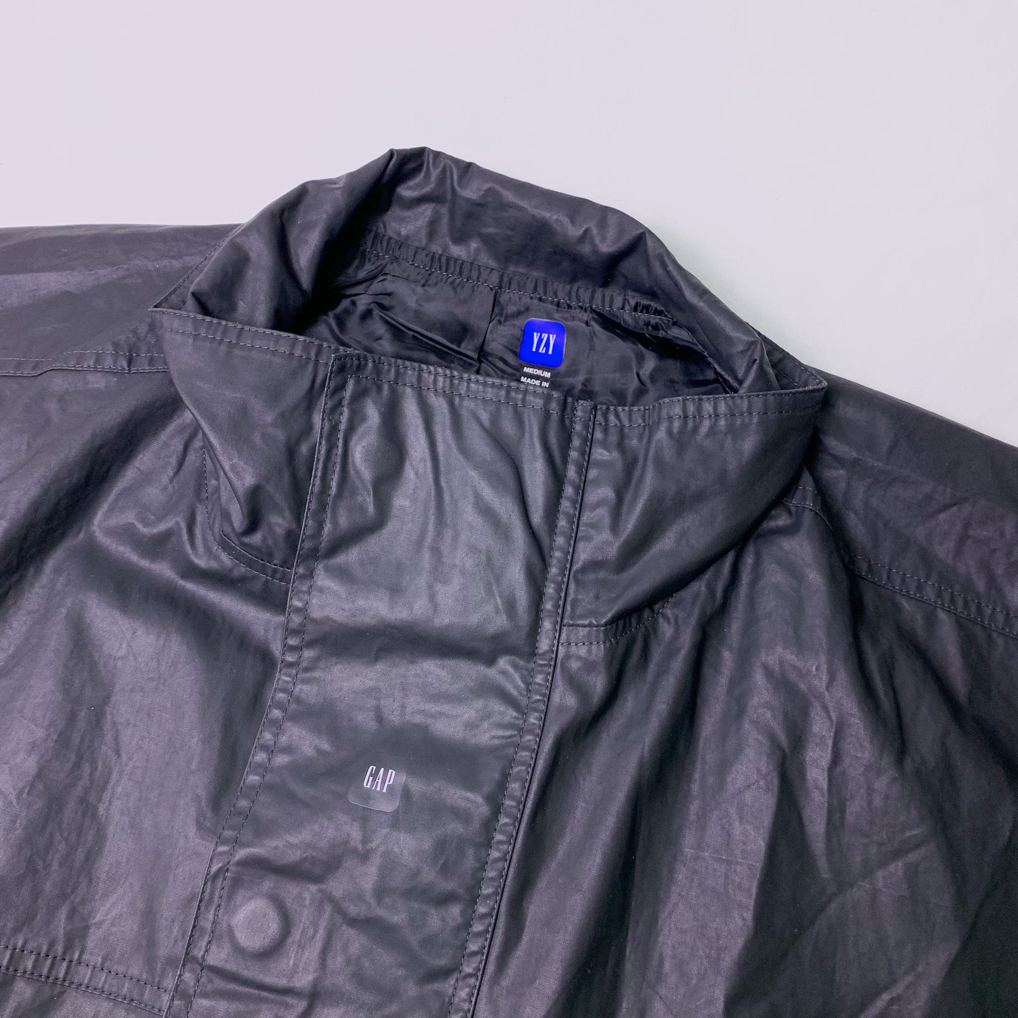Yeezy Gap Coated Cotton Oversized Jacket With Magnetic Button