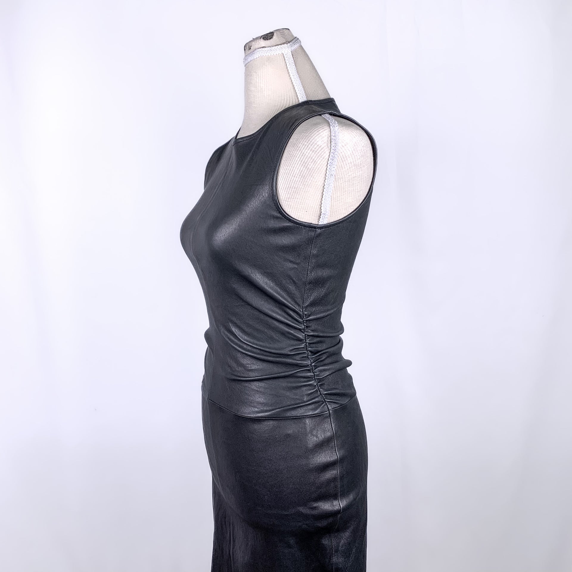 Theory Black Lamb Leather Sleeveless Dress – Double Take