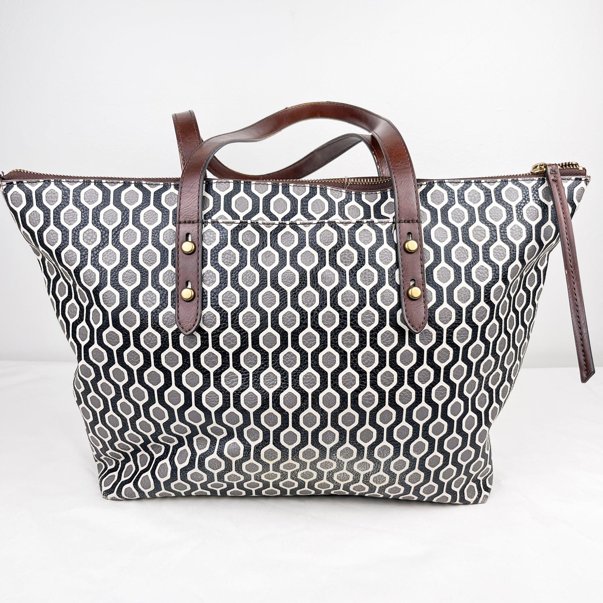Fossil Black and White Mosaic Tote – Double Take