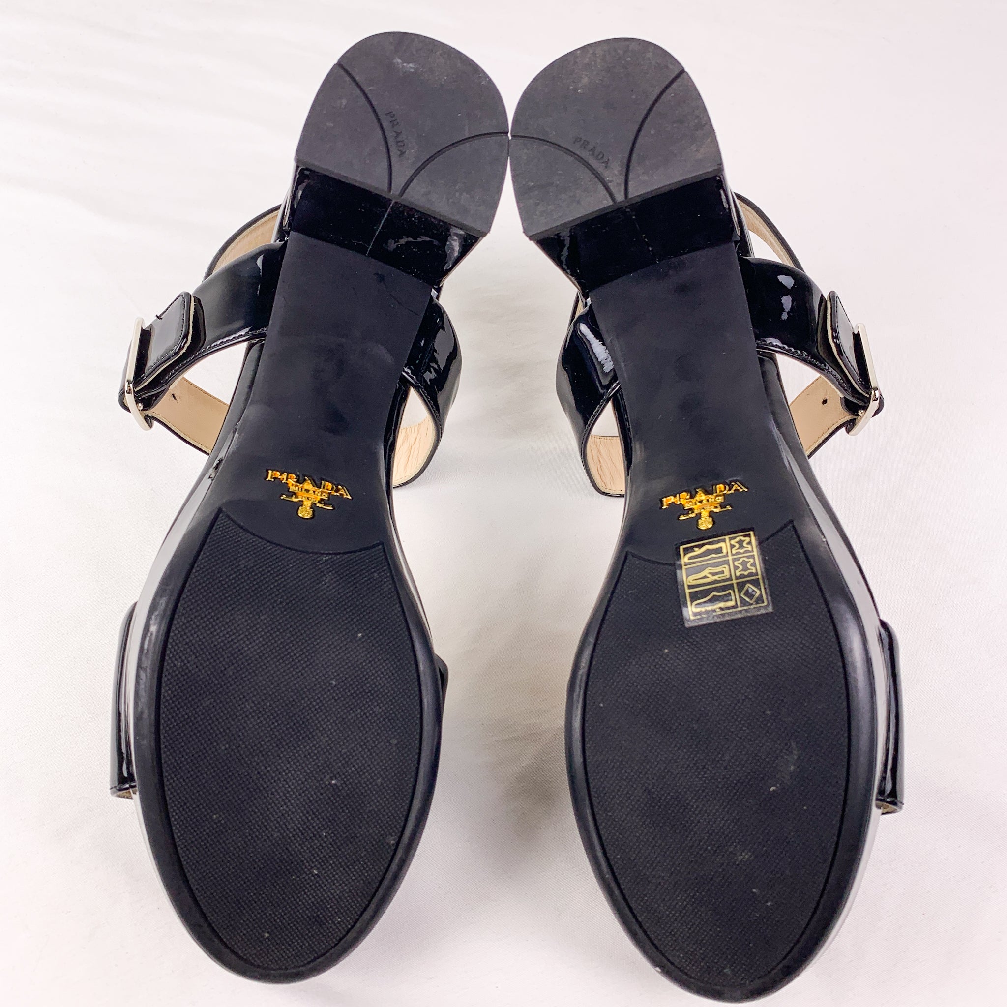 Prada Vernice Patent Leather Sandal Heels With Box – Double Take