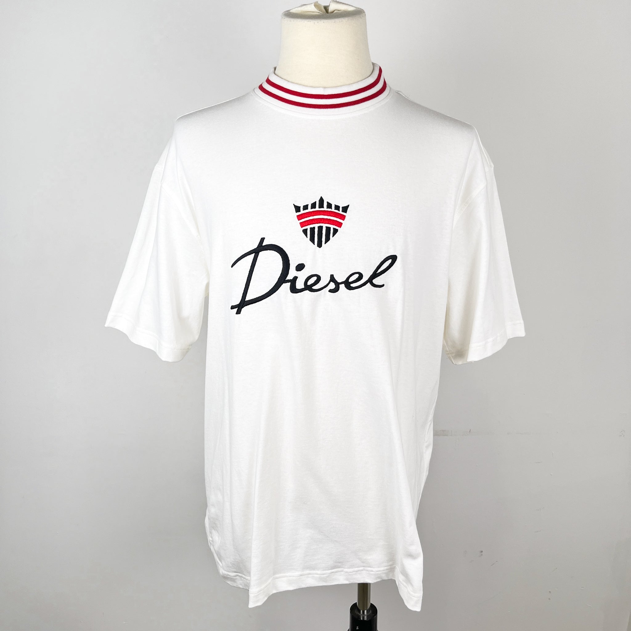 BNWT Diesel Embroidered Logo Oversized Cream Tee Shirt