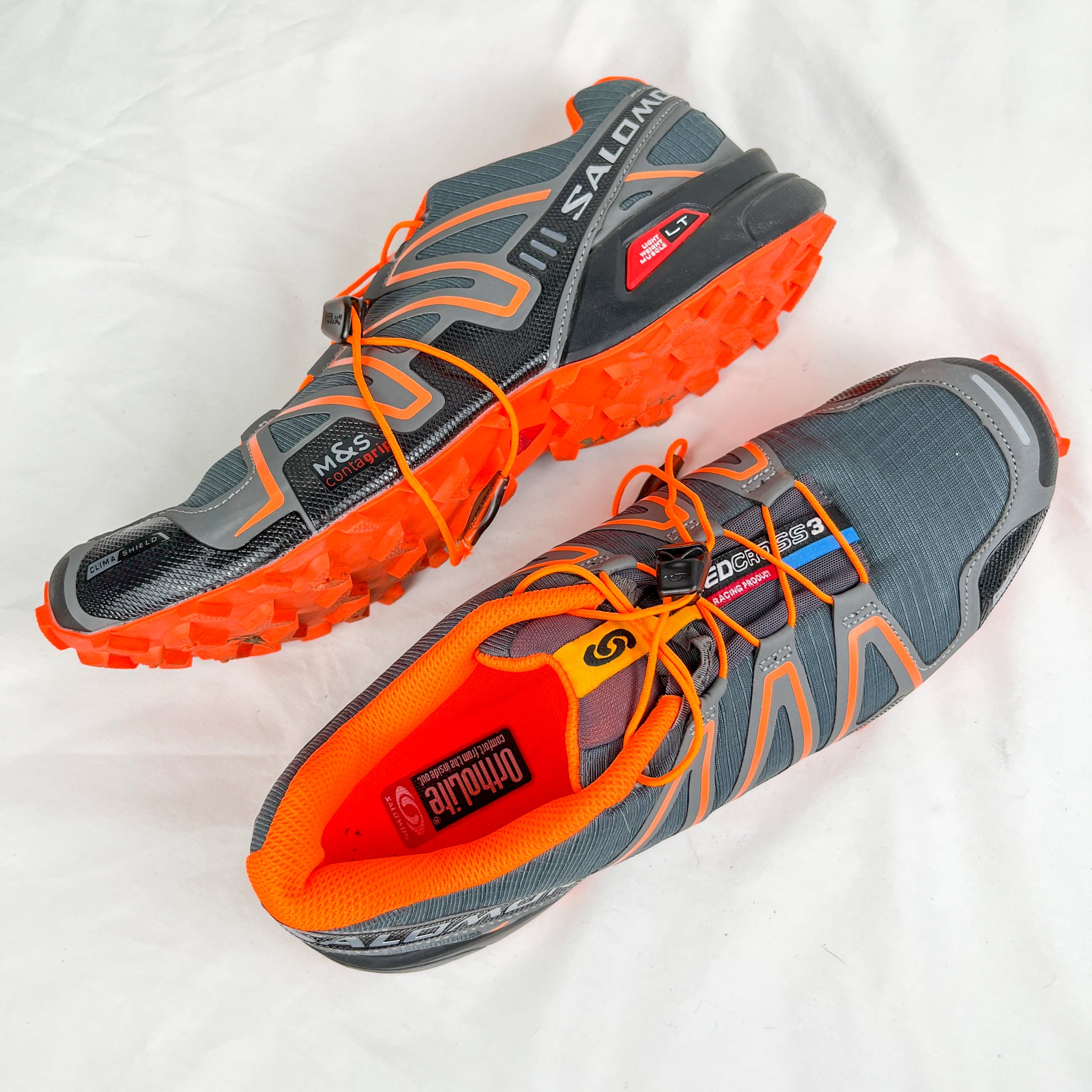 Salomon Speedcross 3 CS Trail Running Shoe Deep Gray Orange Double Take