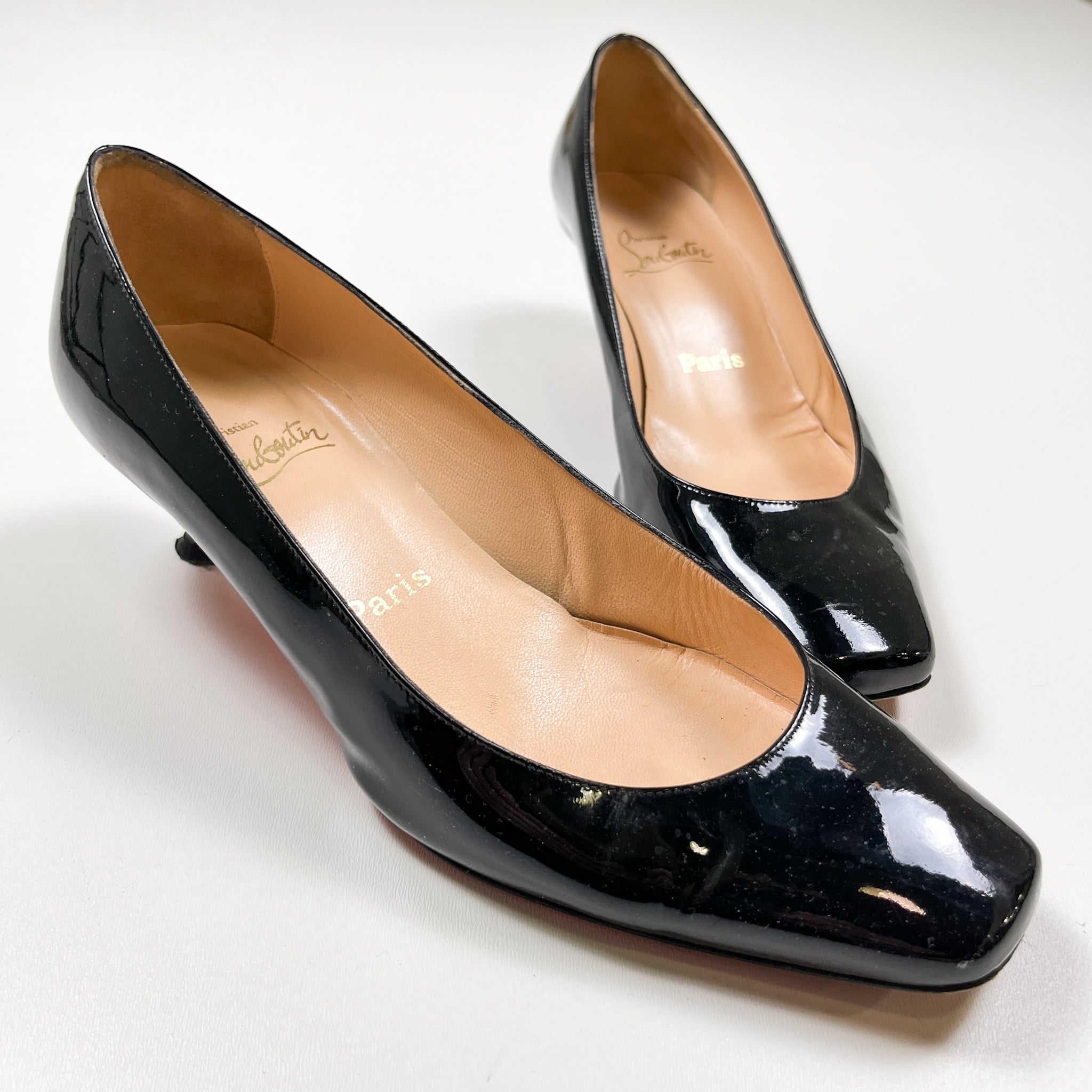 Christian Louboutin Patent Leather Kitten Heels Double Take