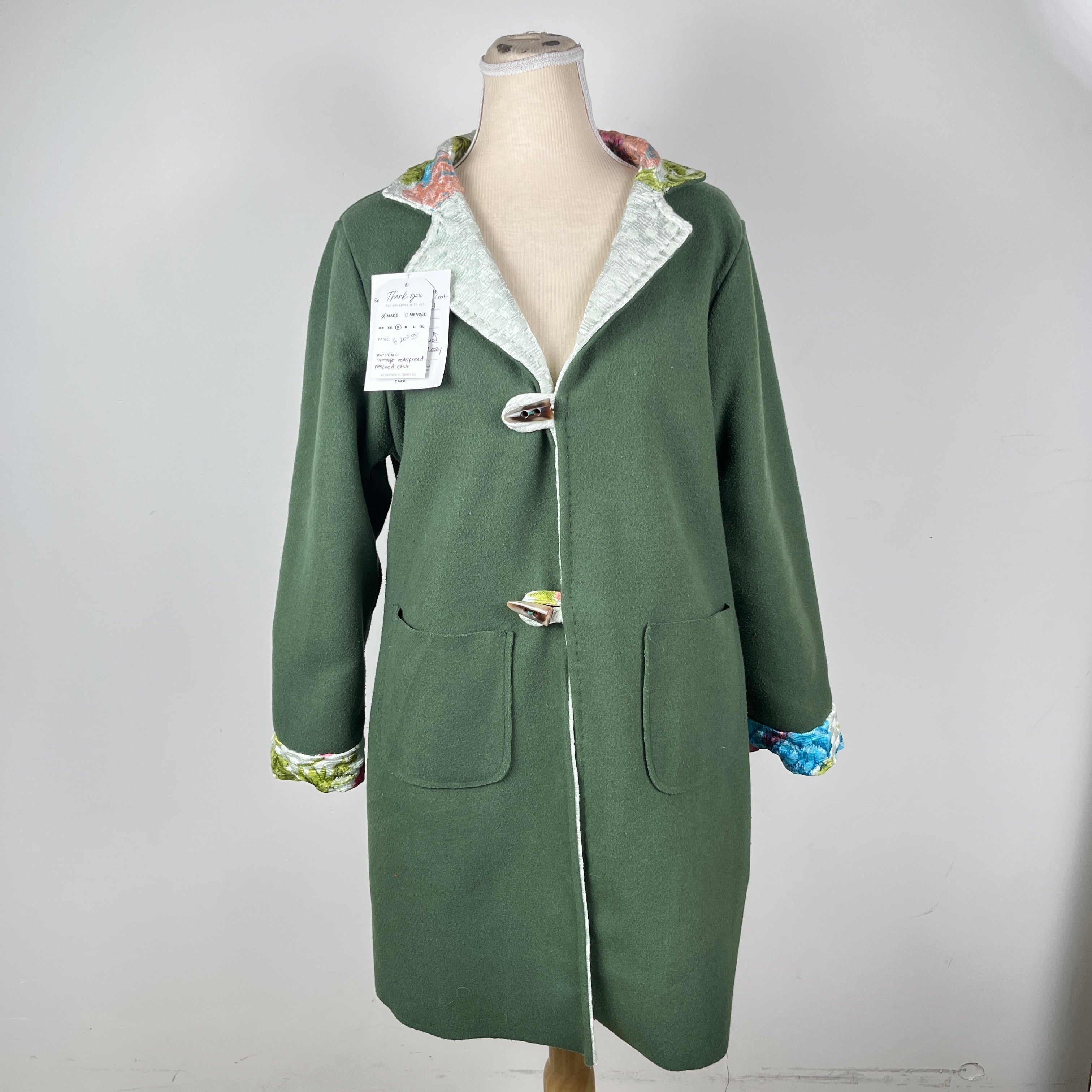 Upcycled Reversible Green Floral Jacket – Double Take