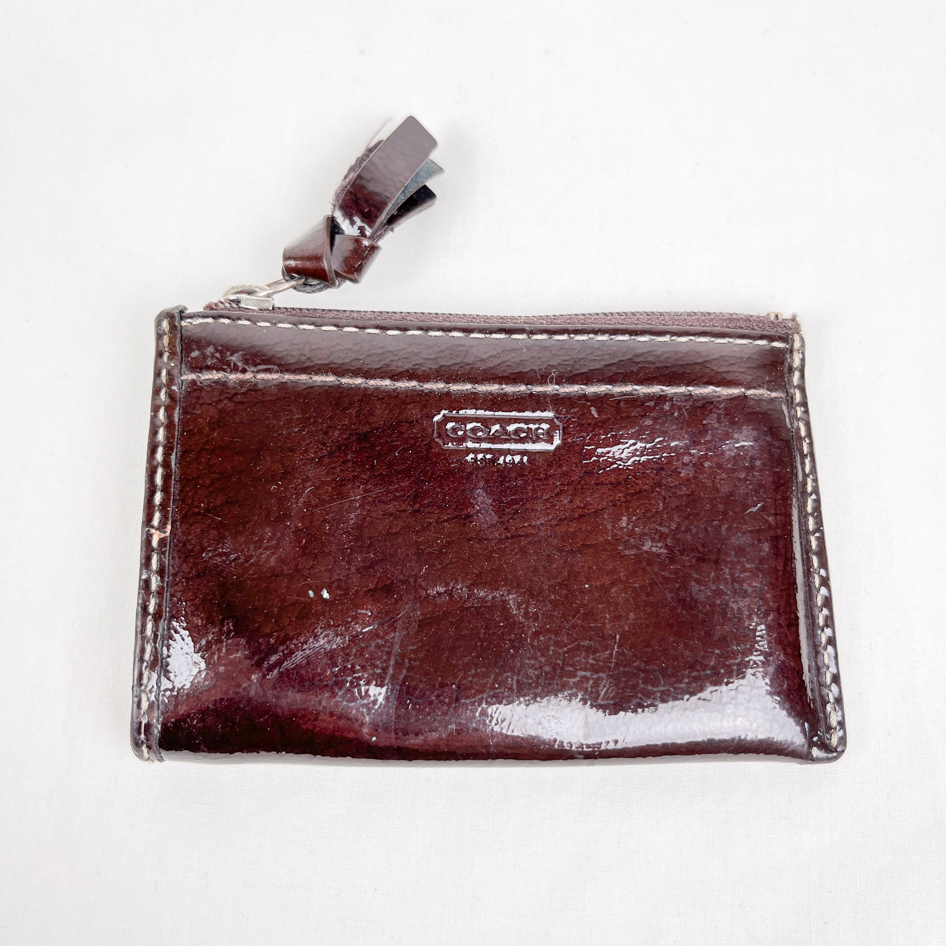 Coach Brown Patent Leather Card Wallet – Double Take