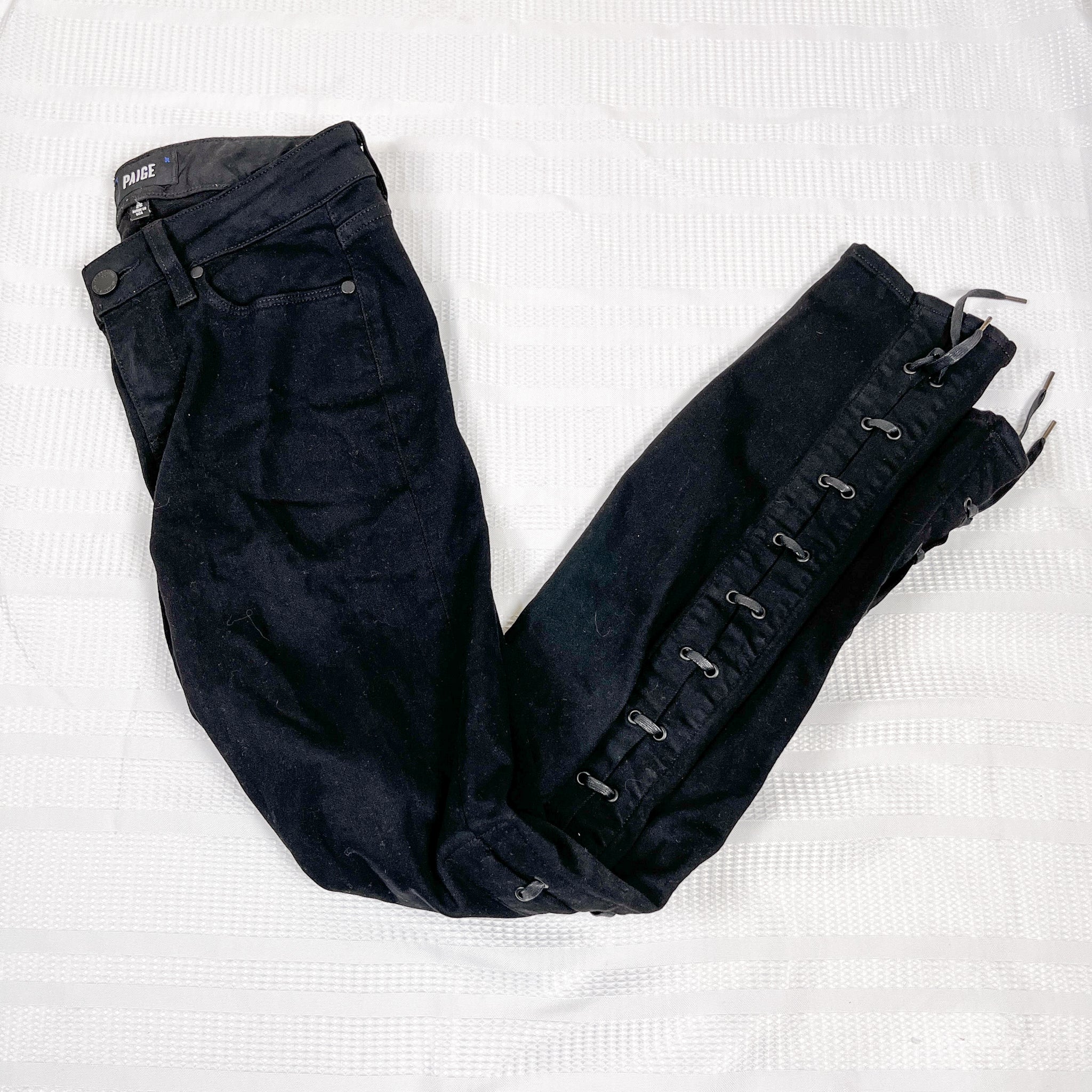 Paige Black Lace Up Jeans – Double Take